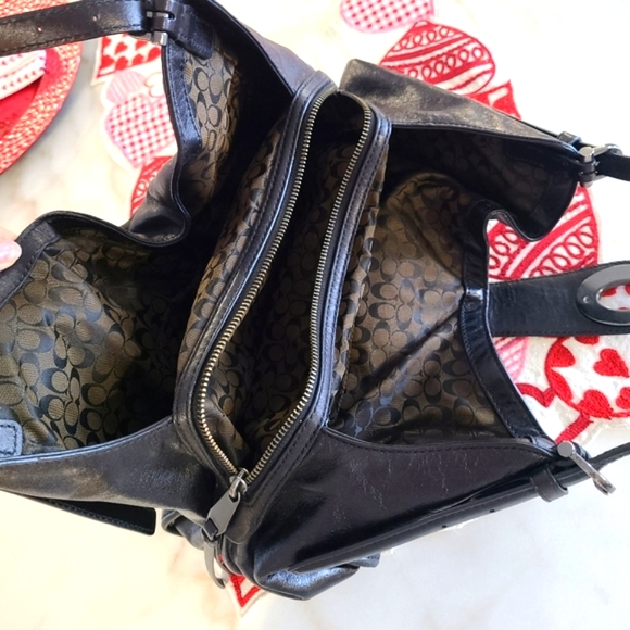 Coach Black Shoulder Bag with Silver Accents - Picture 5 of 10